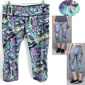 Lululemon Run Top Speed Crop Leggins Iridescent Luxtreme Sz 10